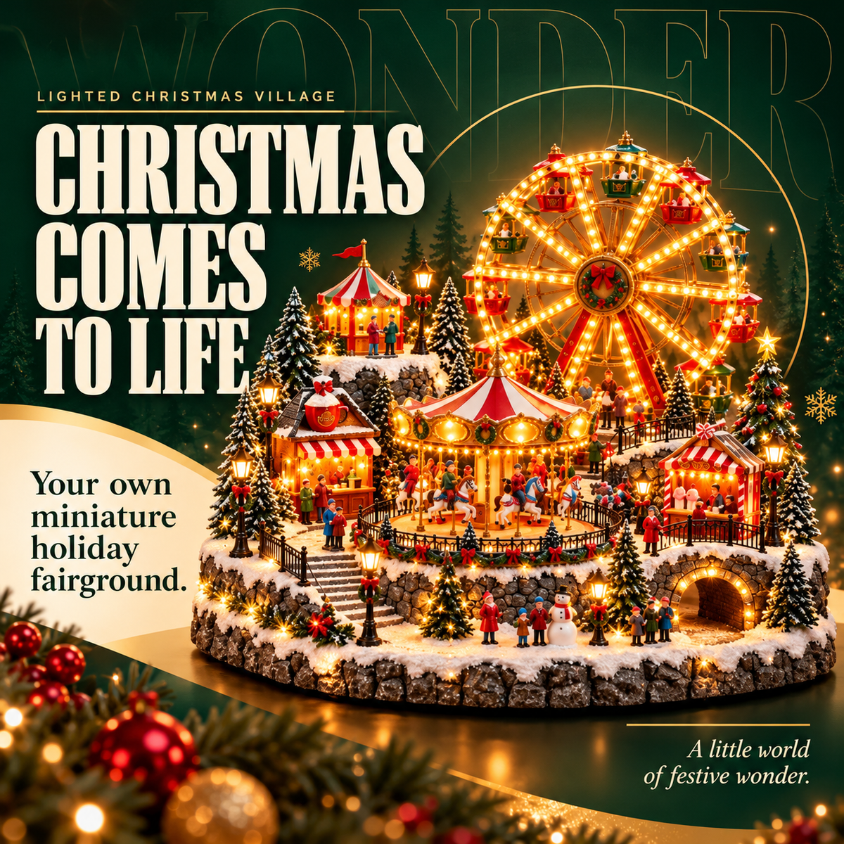 🎄 Magical Christmas Village™ – Lighted Animated Winter Wonderland Holiday Decoration