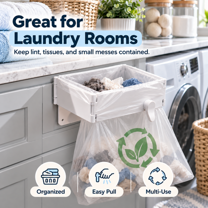 ✨ CleanNest™ Wall-Mounted Trash Bag Holder-Magnetic suction model（Includes 2 adhesive backings）