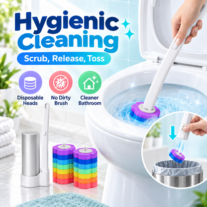 🧼 FreshFlow™ Hygienic Toilet Brush Kit – Touch-Free Deep Cleaning System with Replaceable Heads