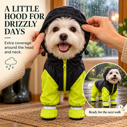 🐾 RainPaw™ Waterproof Dog Raincoat – Hooded 4-Leg Protection