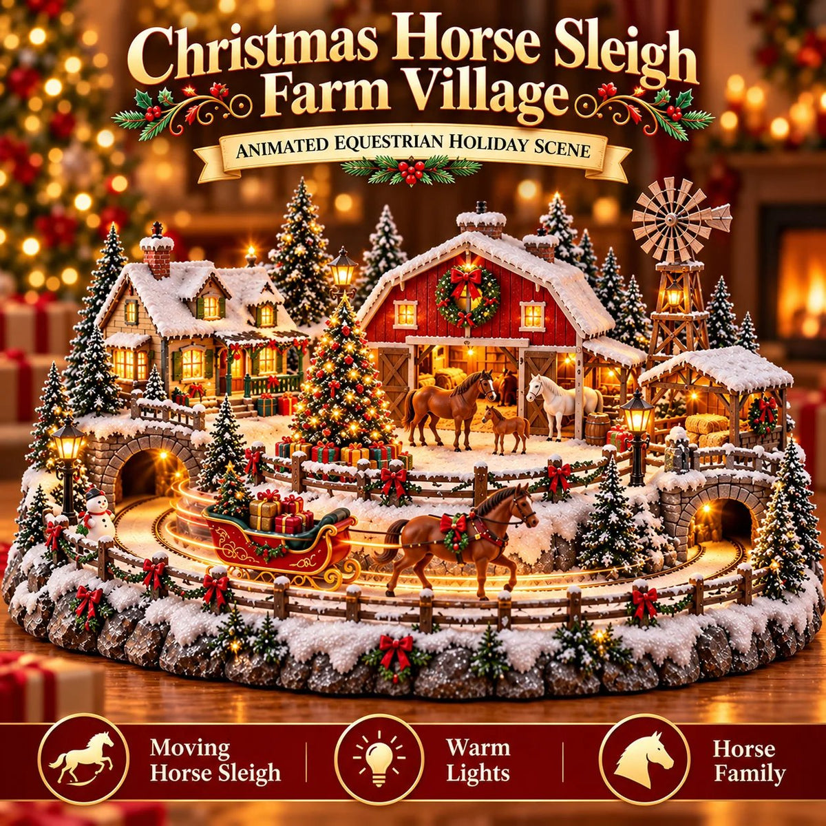 🤠 Highland Cow Christmas Farm Village – Lighted Farmhouse Holiday Décor 🎄✨