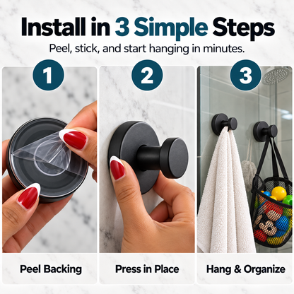 StickPro™ No-Drill Adhesive Wall Hooks – Peel, Press & Organize