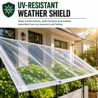 🌧️ ClearShield Pro™ Waterproof Tarp – Reinforced Clear Cover with Grommets