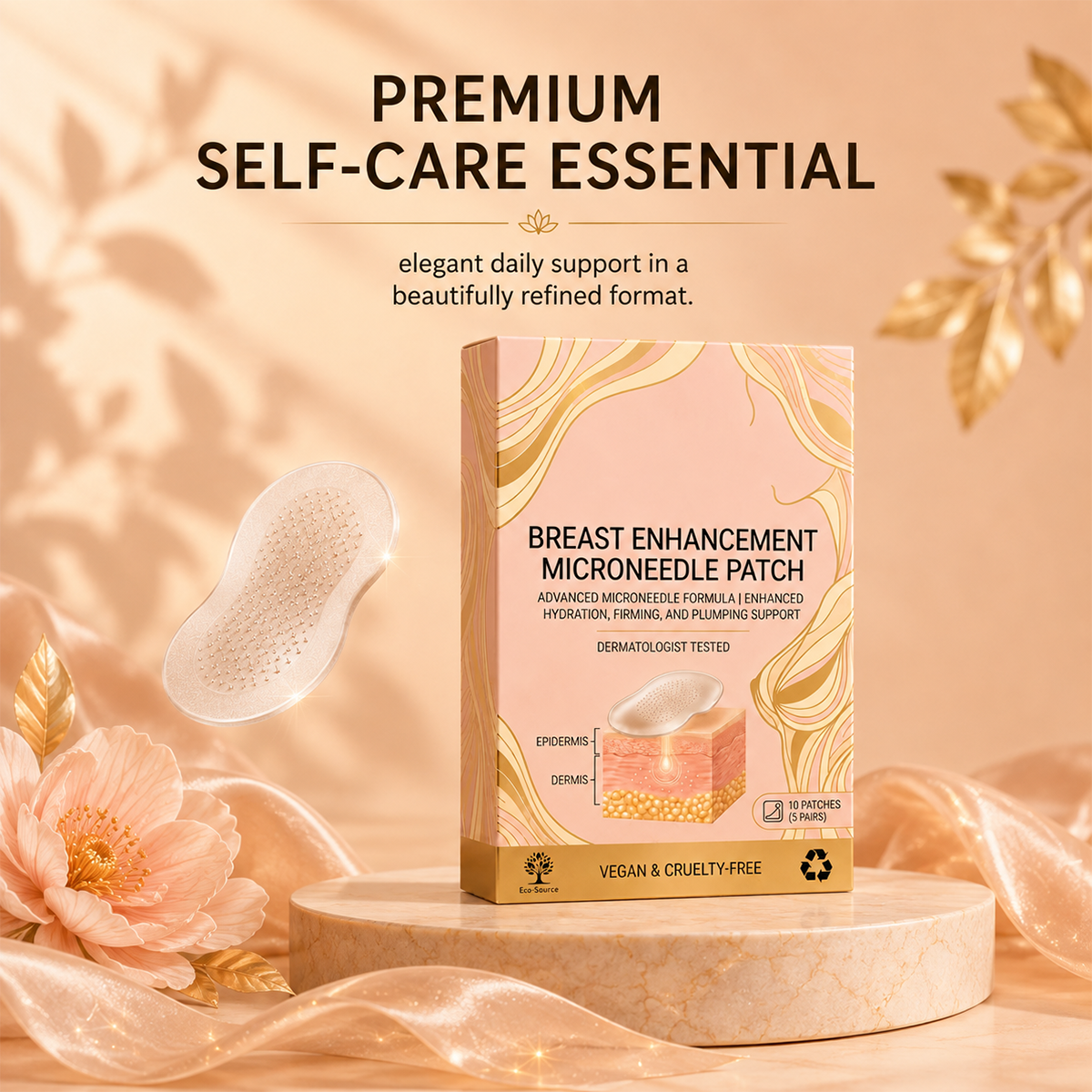 Premium targeted microneedle body care patch