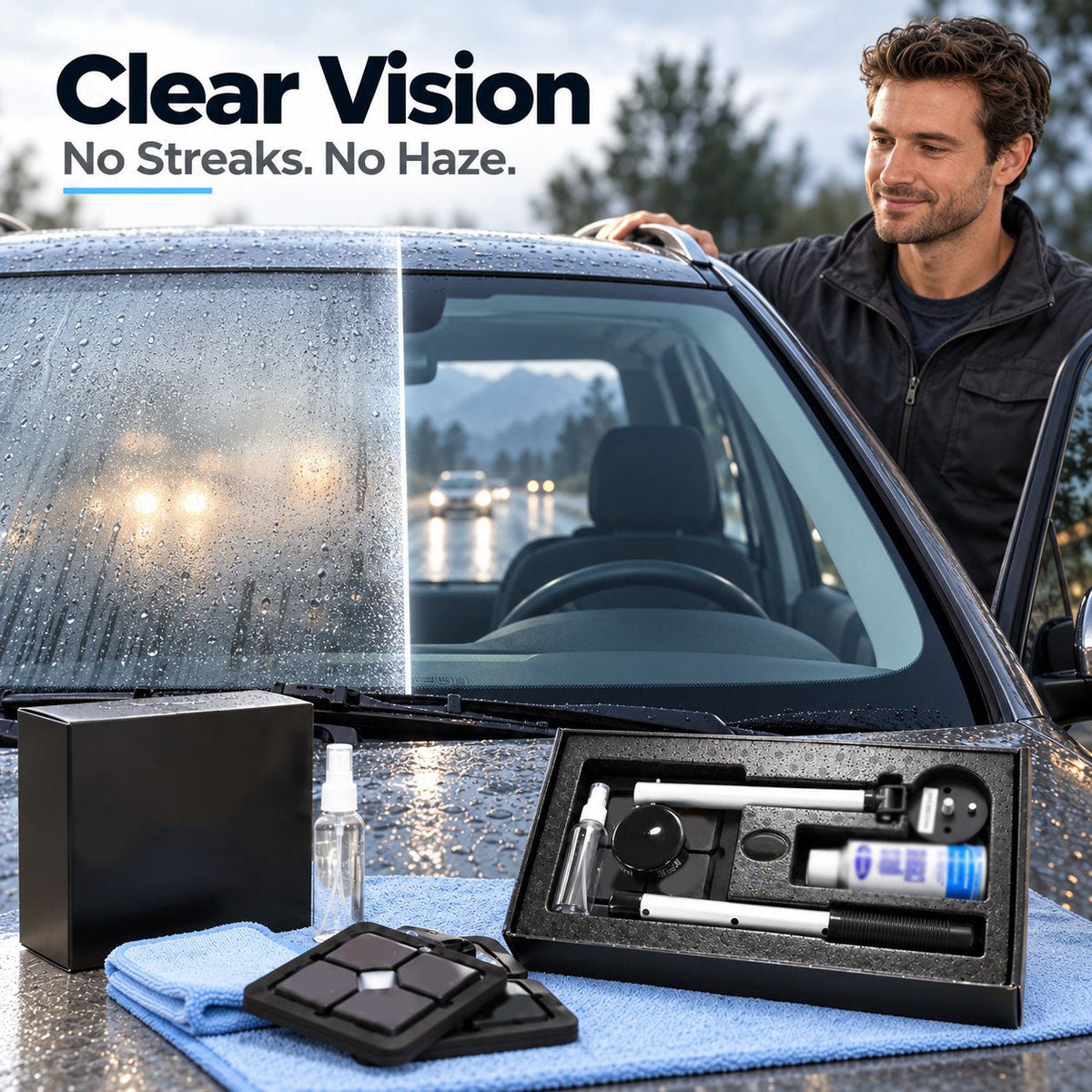 Dual Magnetic Windshield Cleaner Kit – Auto Glass Cleaning Tool
