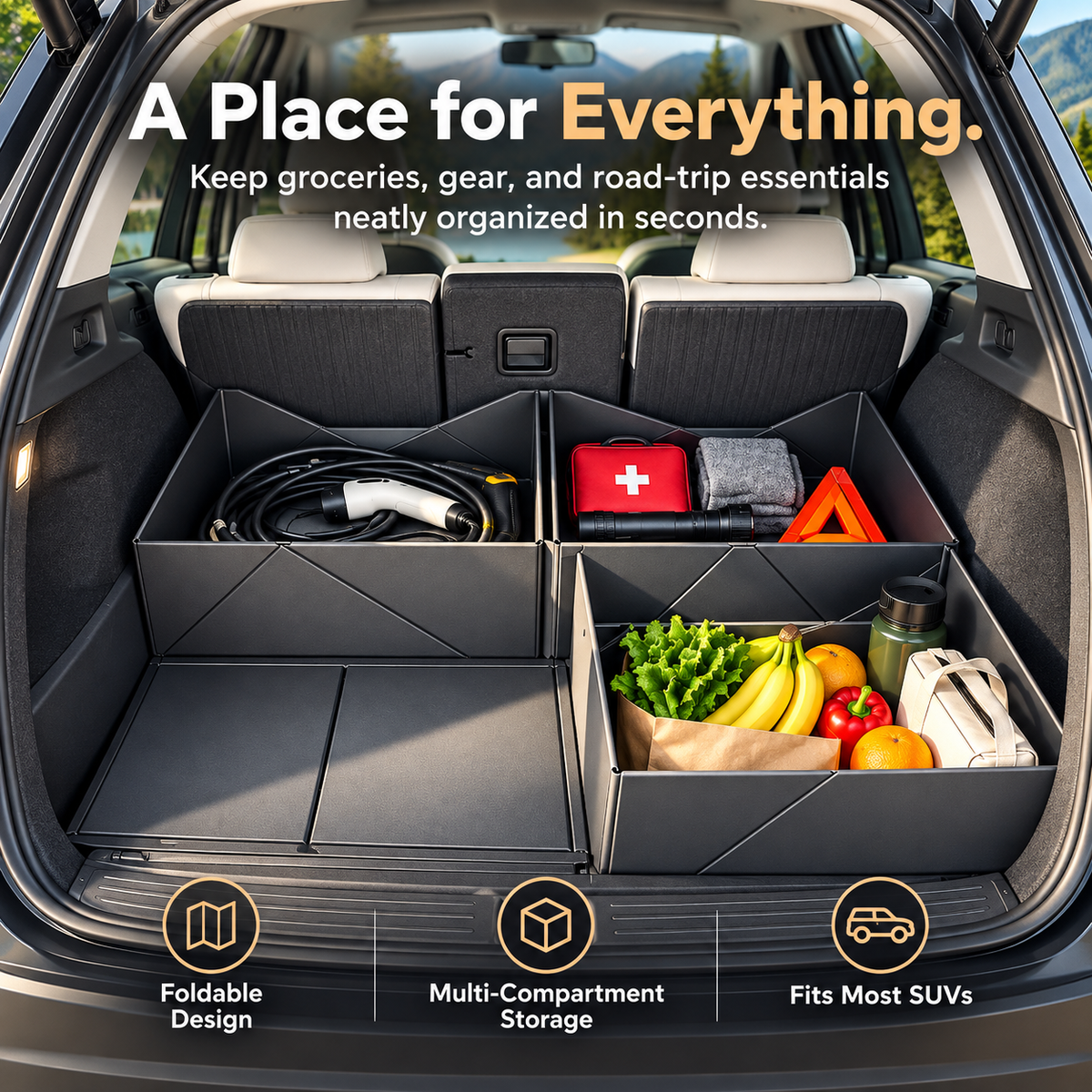 🚗TrunkMate™ Foldable Car Trunk Organizer – More Storage, Less Clutter