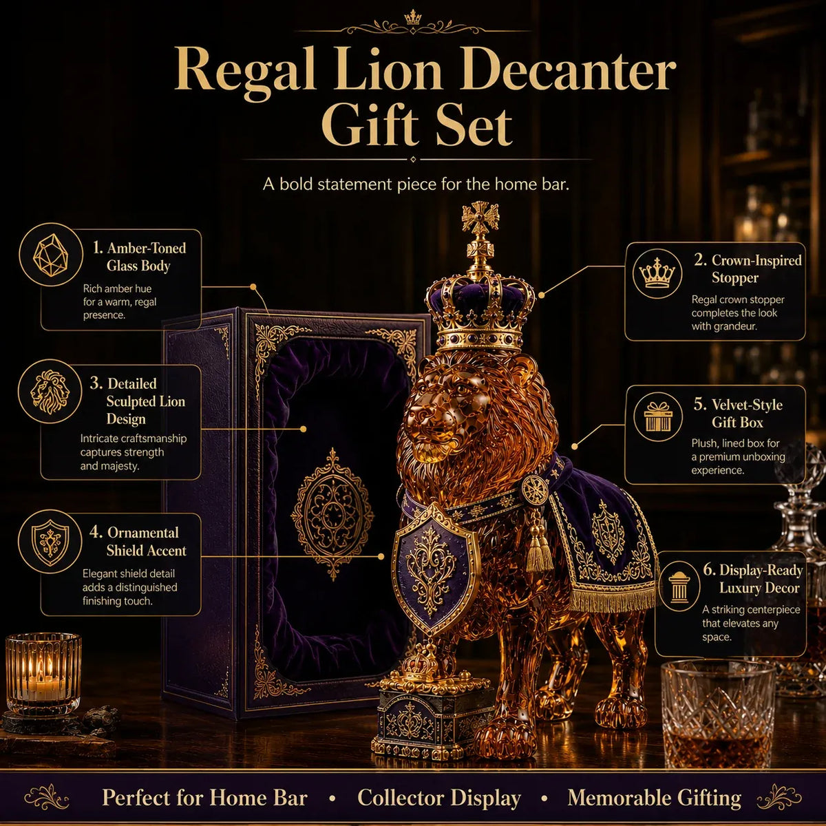 Crown 87th Anniversary Royal Lion Whiskey Bottle