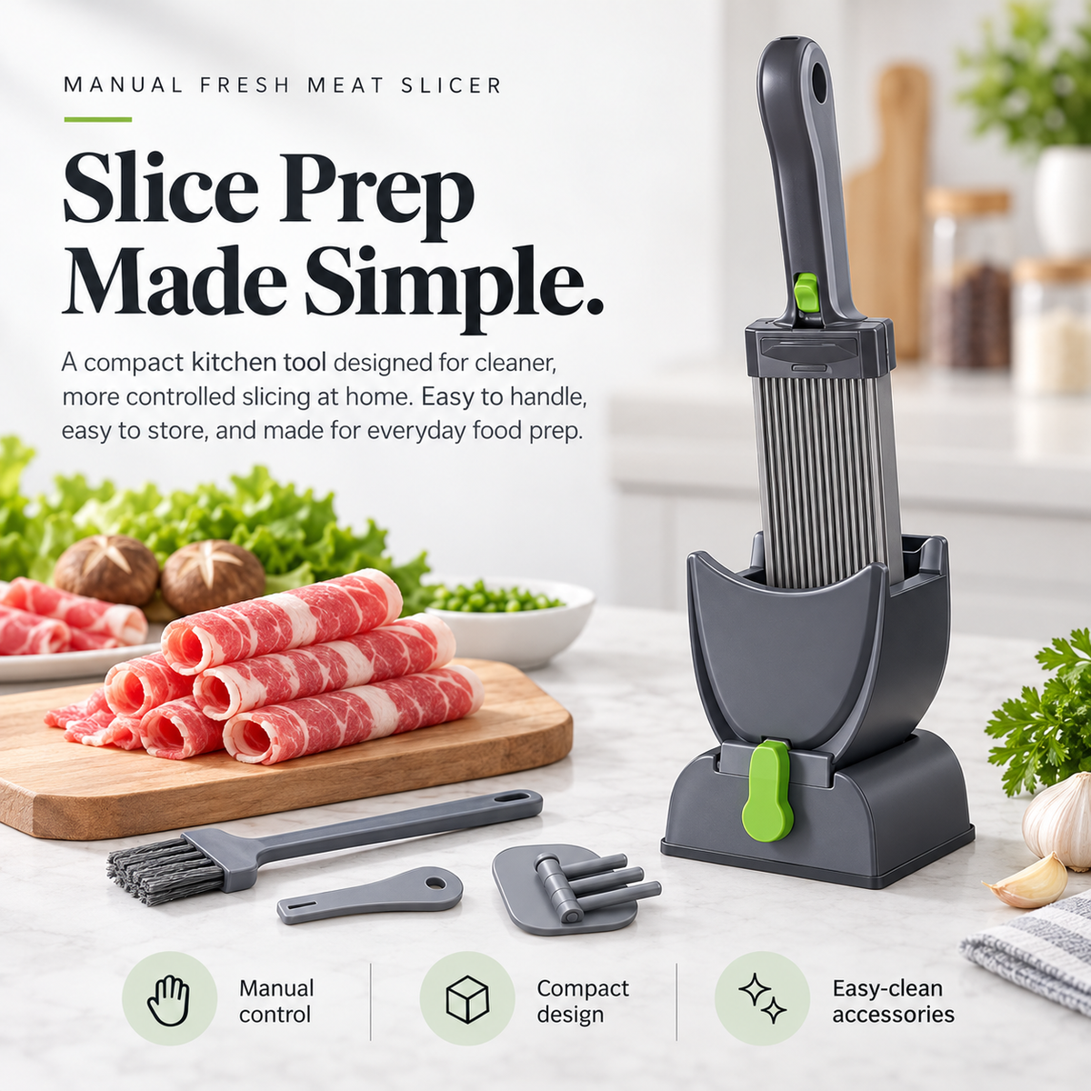 🥩 SliceMaster™ Manual Meat Slicer – Easy Kitchen Tool for Perfect Homemade Meat Cuts