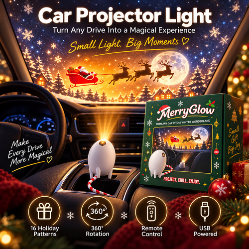 🎄 DriveGlow™ Christmas Car Projector Light – Magical Holiday Scenes for Every Journey