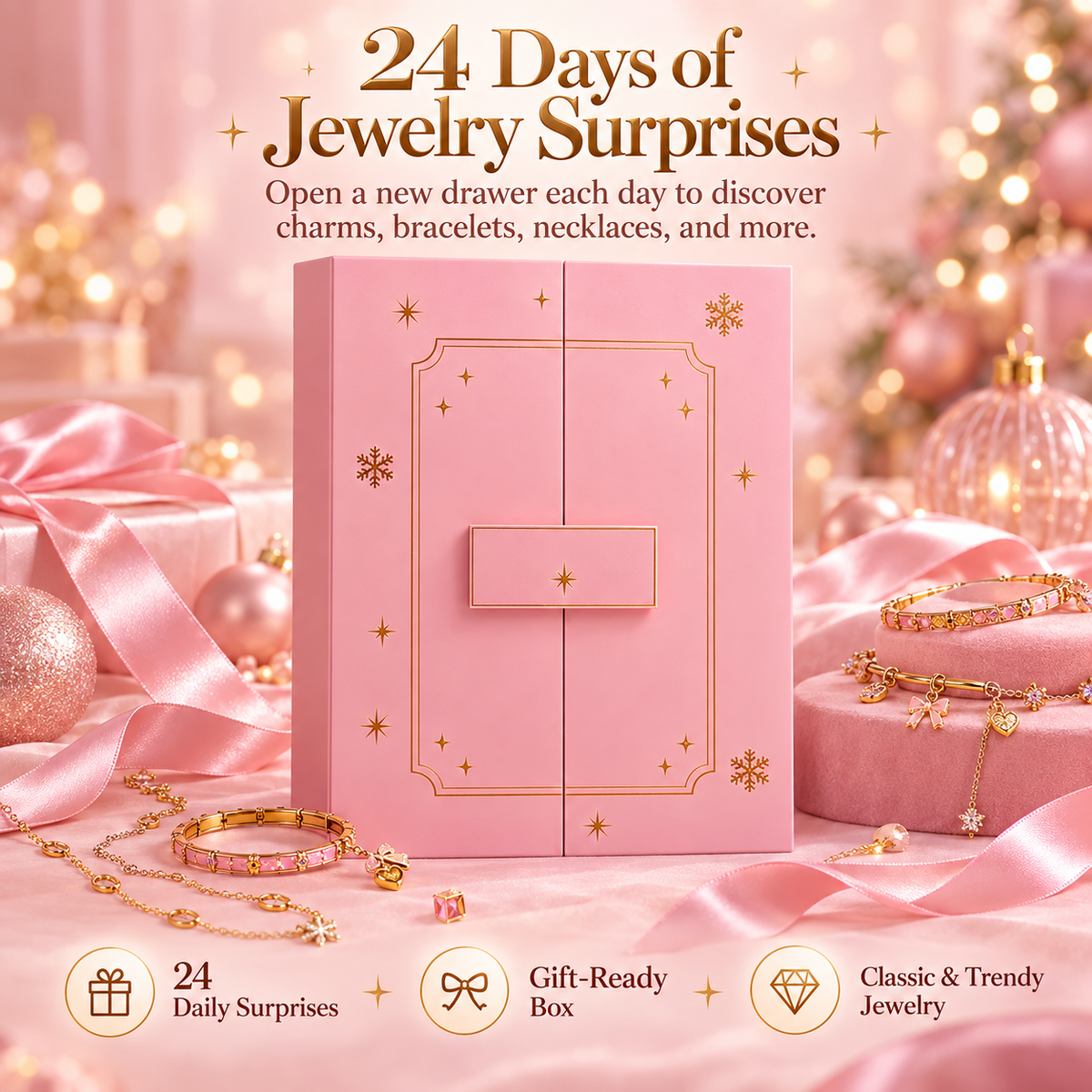 💎 LuxeLuna™ 24-Day Jewelry Advent Calendar A Sparkling Surprise Behind Every Drawer