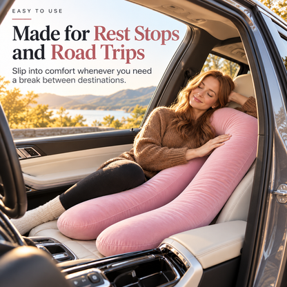 🚗 CozyDrive™ Full-Body Car Seat Pillow – Ultimate Travel Comfort 💗