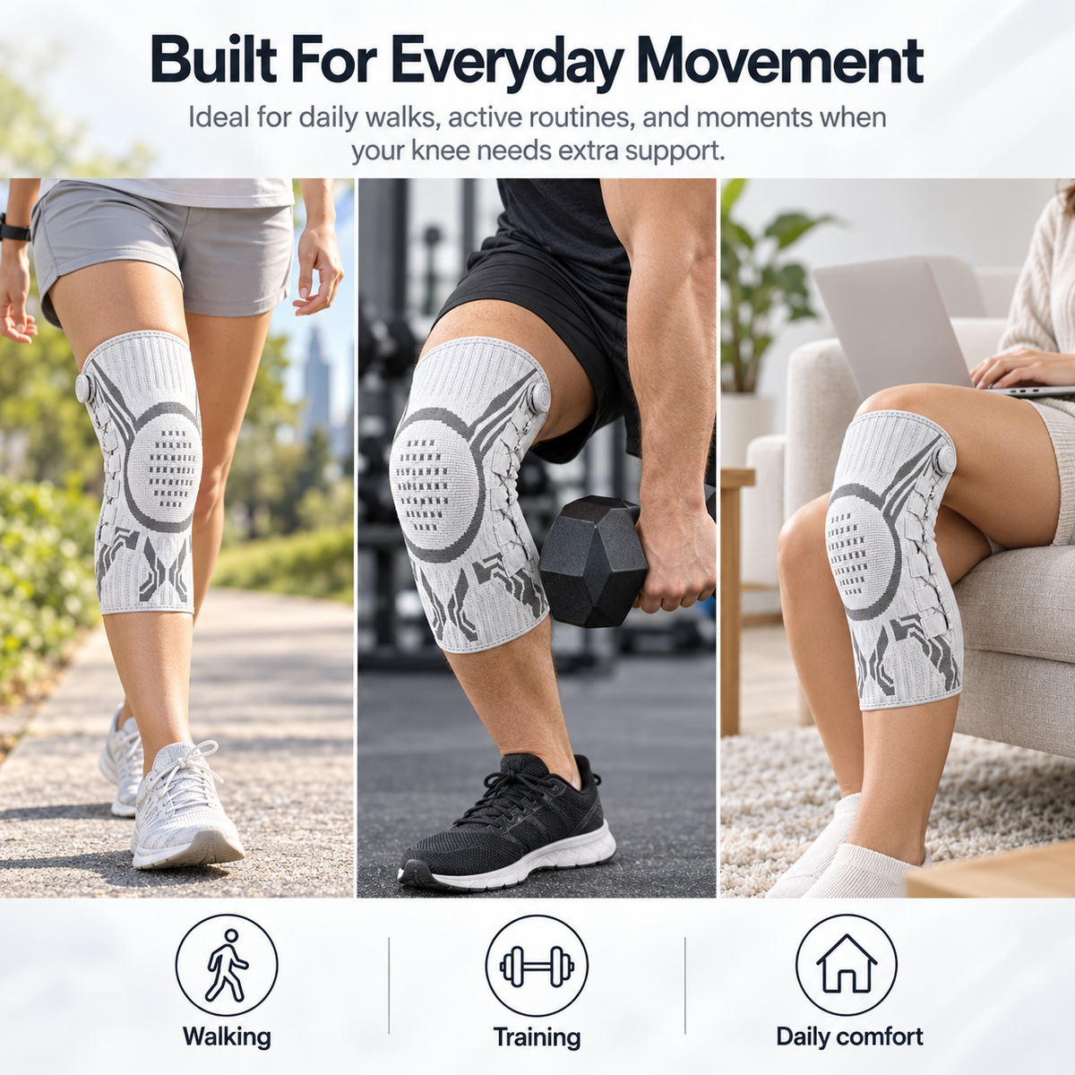 🦵 FlexGuard™ Adjustable Knee Support – Smart Compression Brace for Active Movement & Daily Comfort