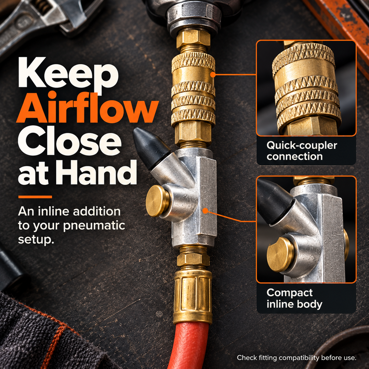 🔧 AirBlast Pro™ Inline Air Blow Gun – Quick-Release Cleaning Nozzle