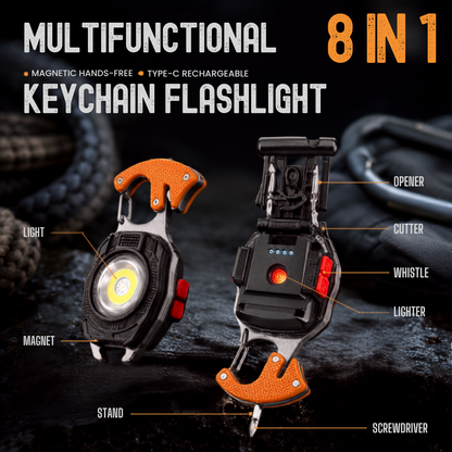 💡 8-in-1 Multifunctional Keychain 🔦🌈