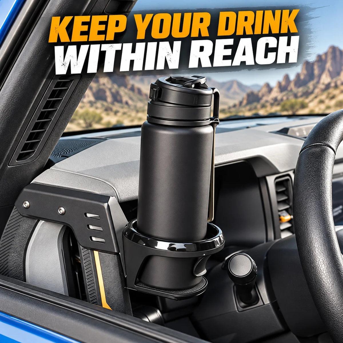 Front Grab Handle Drink Holder Mount, Interior Beverage Rack Accessories 🚙🥤