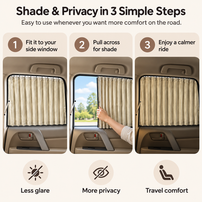 🚗 PrivacyTrack™ Magnetic Window Curtains – Slide, Shade & Relax