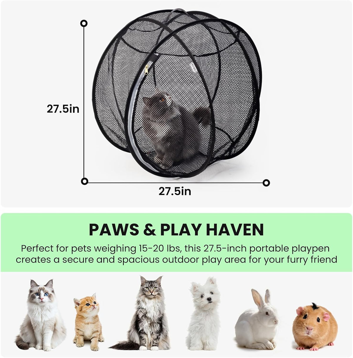 PurrHaven™ 360 Cat Playpen
