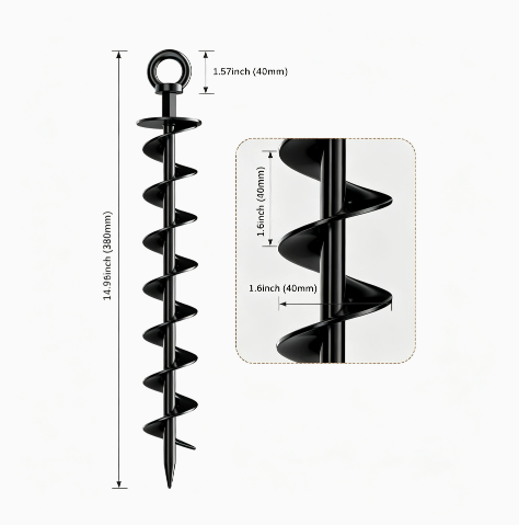 AnchorPro™ Drill-In Ground Anchor – Power Drill Tent, Canopy & Tarp Anchor