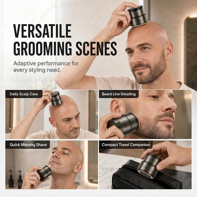 🔥 GroomX™ 2-in-1 Bald Head Shaver & Beard Trimmer – One Groomer, Total Control
