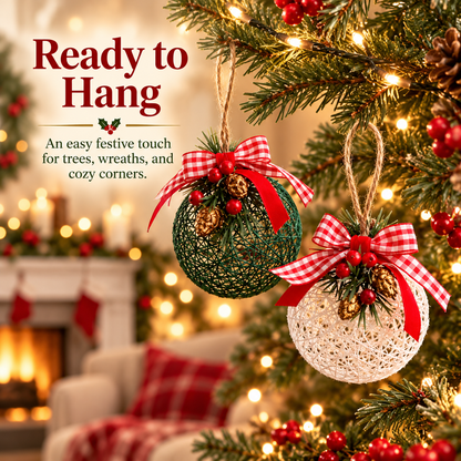 🎄 Festive Woven Christmas Ornaments – Cozy Holiday Charm ✨