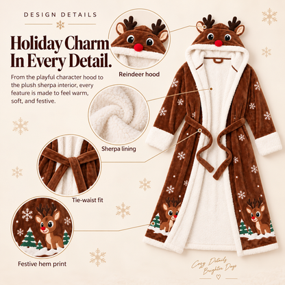 🦌 CozyRudolph™ Heated Holiday Robe – Ultra Soft Warmth for Christmas Nights