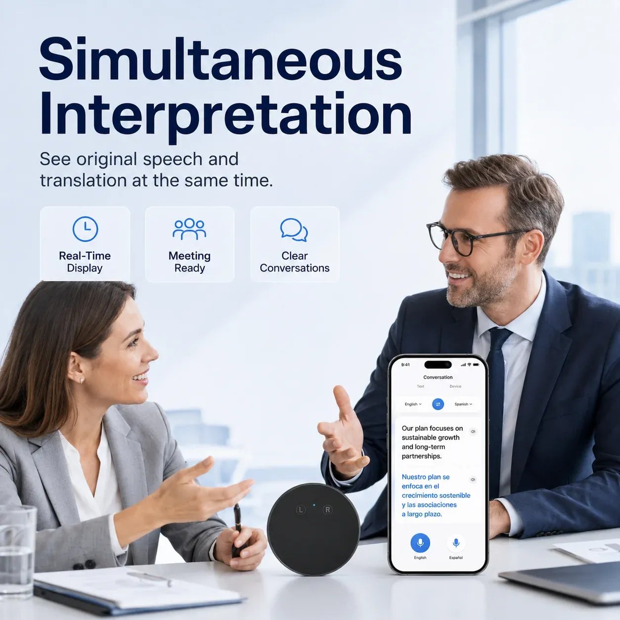 🌍 LinguaGo™ AI Pocket Translator – Real-Time Voice Translation Device for 165+ Languages