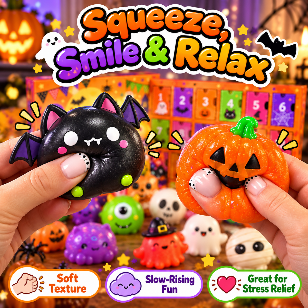 🎃👻 24 Days of Spooky Squishies | Halloween Surprise Countdown 🎁🧡