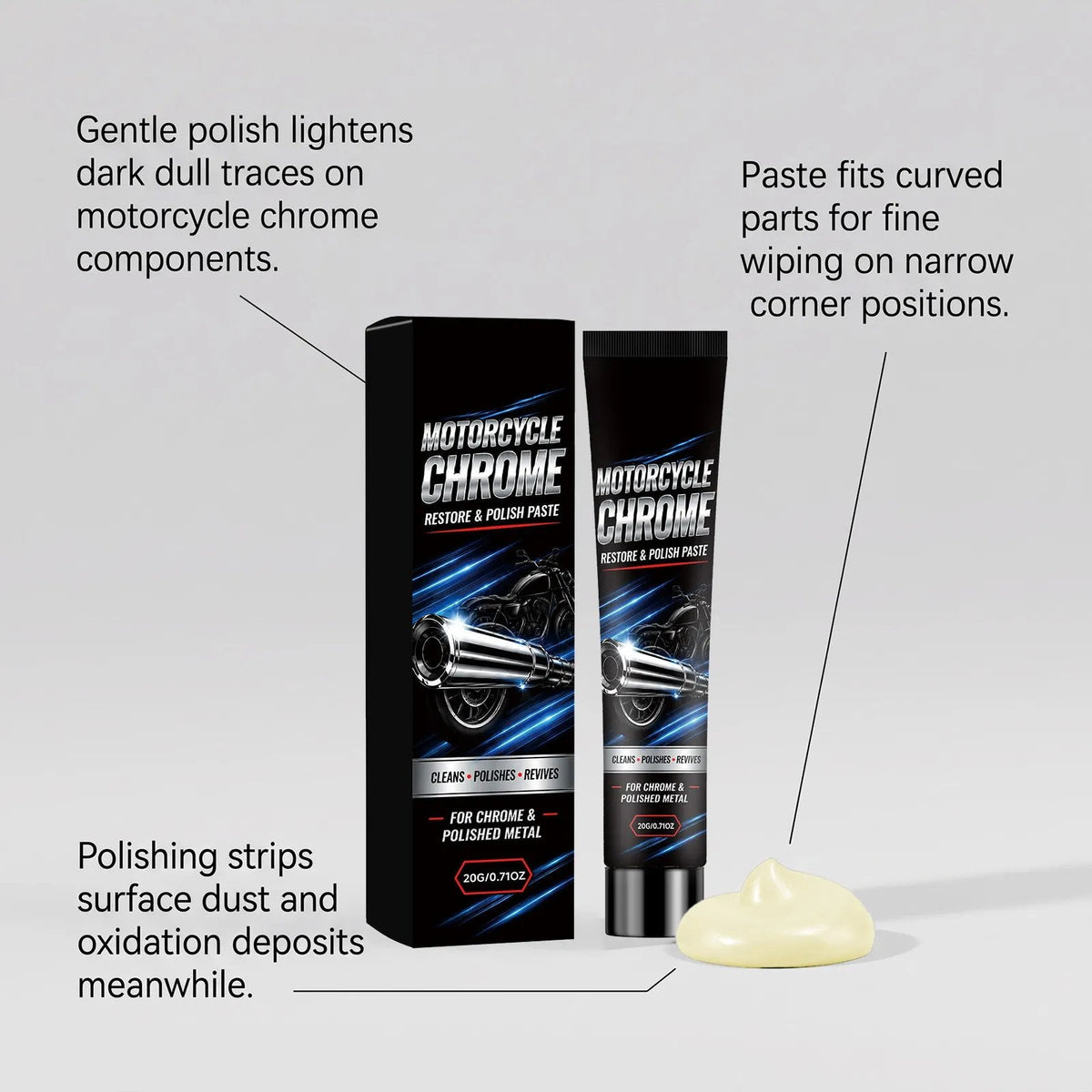 Motorcycle chrome metal polishing paste — product photo 3