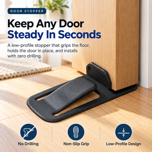 🚪 GripLock™ No-Drill Door Stopper