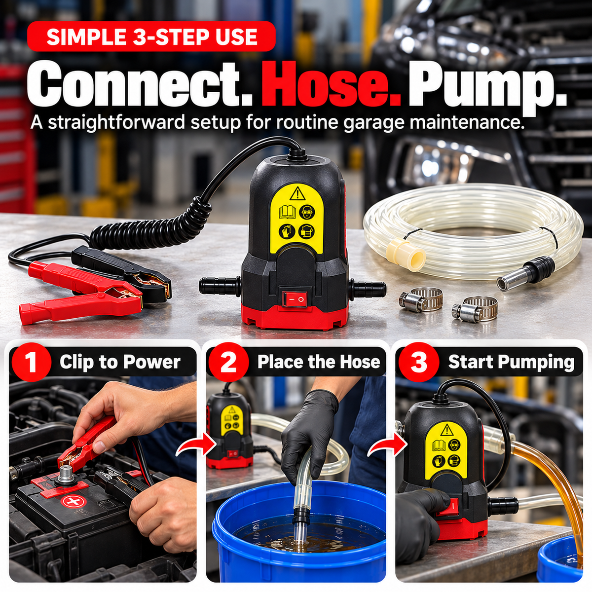 🚗 12V Fluid Transfer Pump – Fast & Easy Fluid Changes ⚡