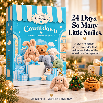 🎄 24-Day Plush Advent Calendar – 24 Cute Christmas Keychain Surprises 🎁