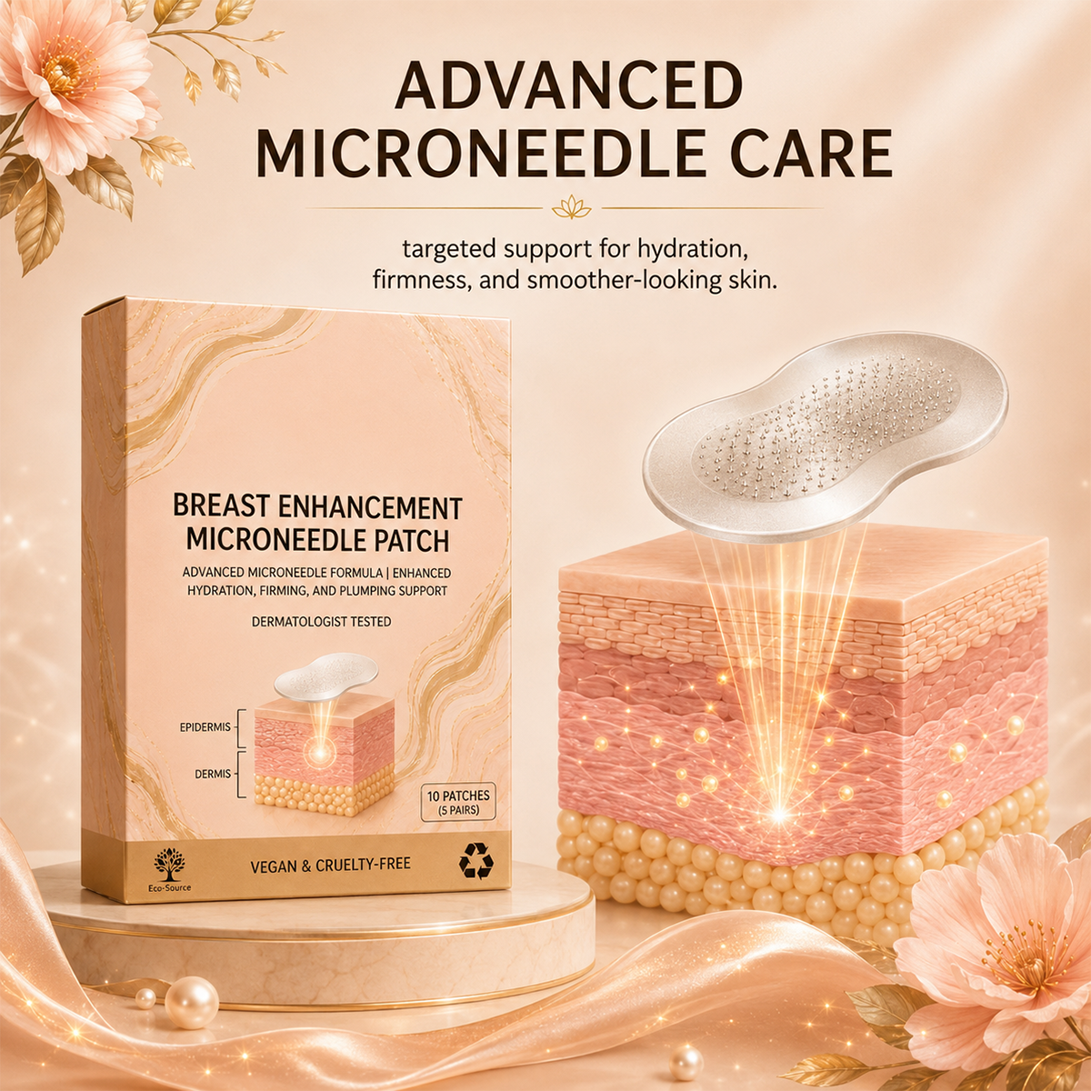 Advanced microneedle skincare patch for targeted body care
