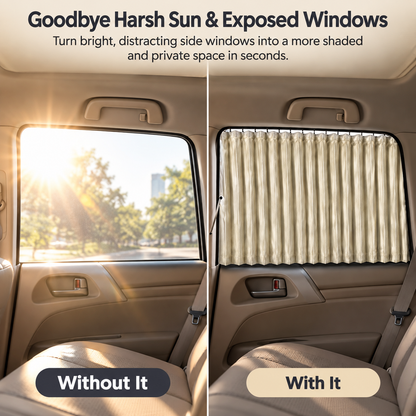 🚗 PrivacyTrack™ Magnetic Window Curtains – Slide, Shade & Relax