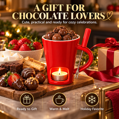❤️ ChocoMelt™ Candle-Powered Chocolate Fondue Mug – Cozy Mini Chocolate Melting Set
