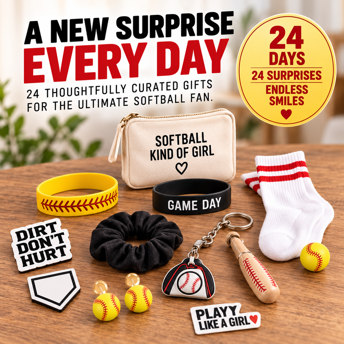 🥎 DiamondDays™ 24-Day Softball Advent Calendar – The Ultimate Christmas Countdown for Softball Fans