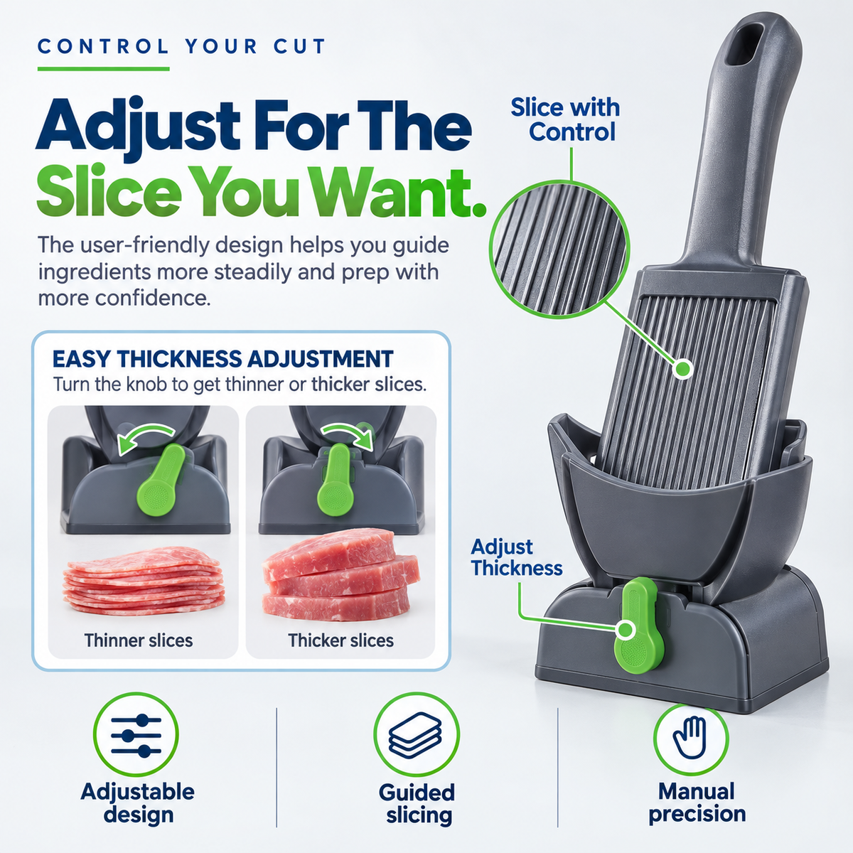 🥩 SliceMaster™ Manual Meat Slicer – Easy Kitchen Tool for Perfect Homemade Meat Cuts