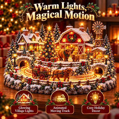 🎄✨ Magical Christmas Village Decor | Light-Up Animated Holiday Scene 🎁