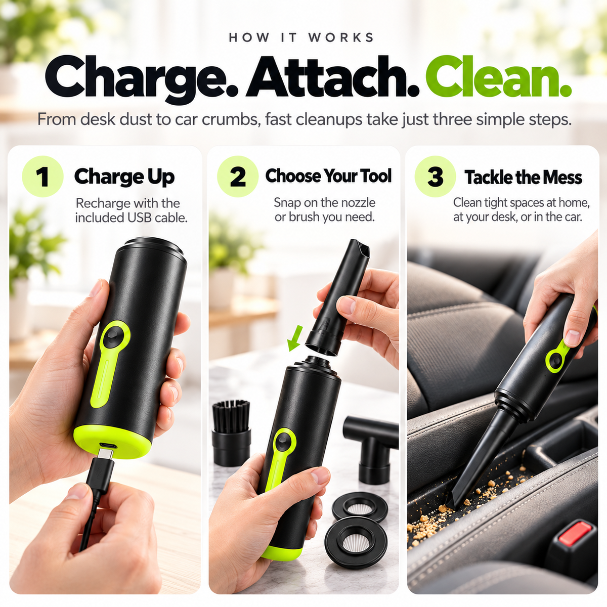 💨AirVac Pro™ Cordless Vacuum & Air Duster – 2-in-1 Detail Cleaning Kit