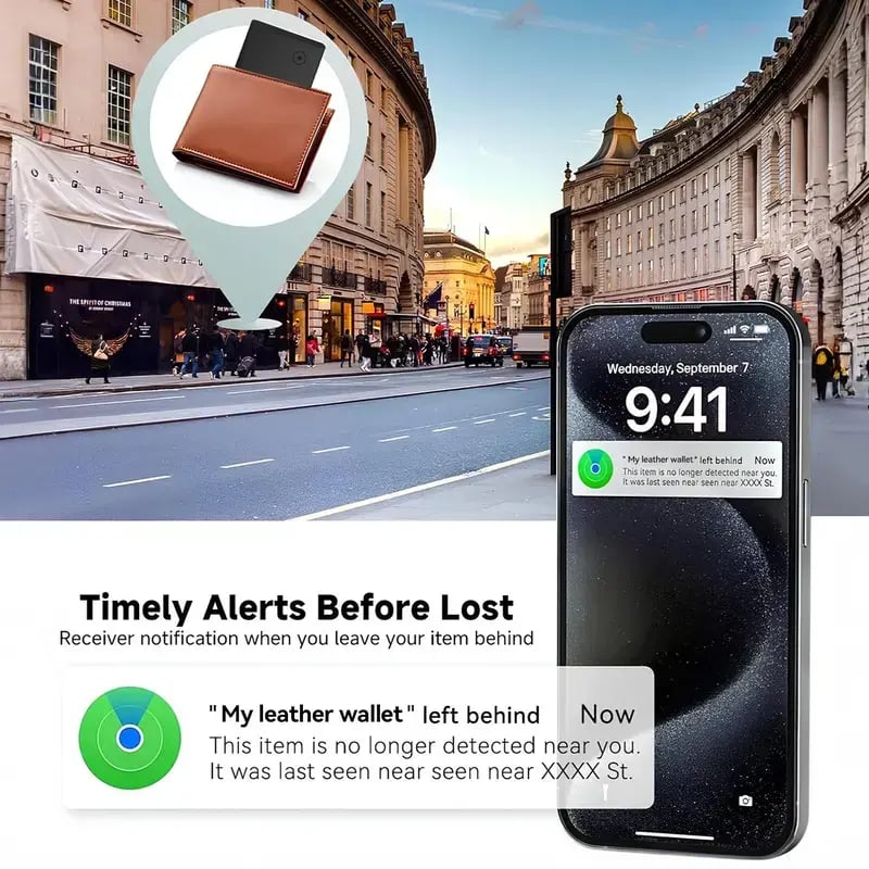 Ultra‑Slim Wallet Tracker Card｜Works with Apple Find My 📇