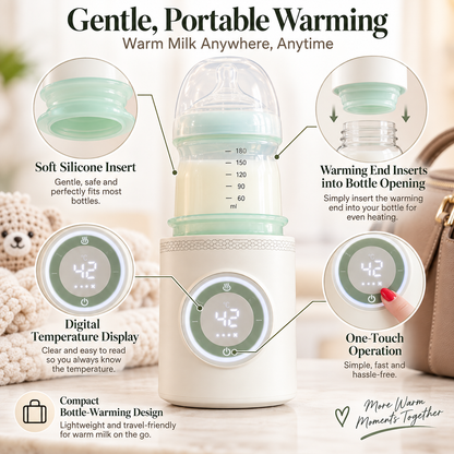 🍼 WarmNest™ Portable Bottle Warmer – Fast & Even Heating for Milk Anywhere