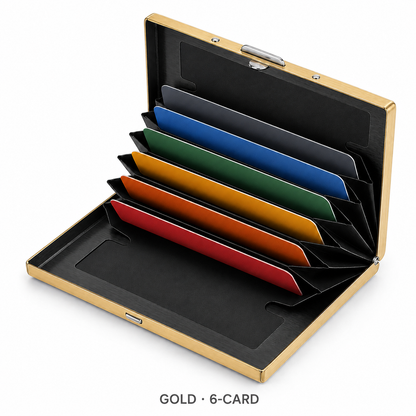 RFID-Blocking Stainless Steel Card Wallet – 6/10-Card Slim Organizer