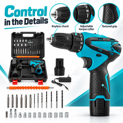 🔧 PowerDrill™ Cordless Drill & Driver Kit | Ready for Every DIY Project ⚡