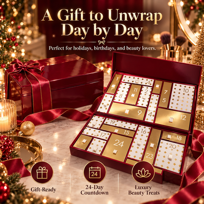 💄 LuxeVault™ 24-Day Beauty Advent Calendar – Luxury Countdown Gift Box with Reusable Storage Case