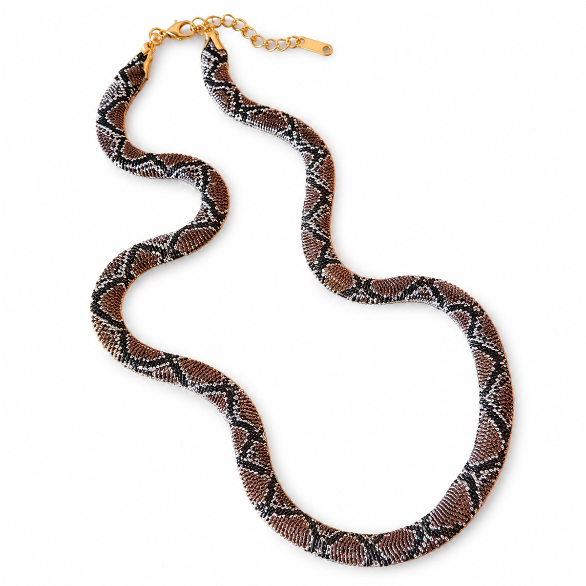 🐍 Crimson Snake-Style Statement Necklace – Bold & Unique Everyday Jewelry