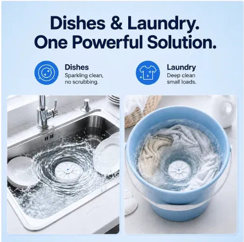 Portable Ultrasonic Washer for Dishes & Laundry