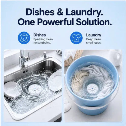 Portable Ultrasonic Washer for Dishes & Laundry