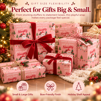🎅 Pink Christmas Wrapping Paper – Funny Santa Holiday Gift Wrap 🎁