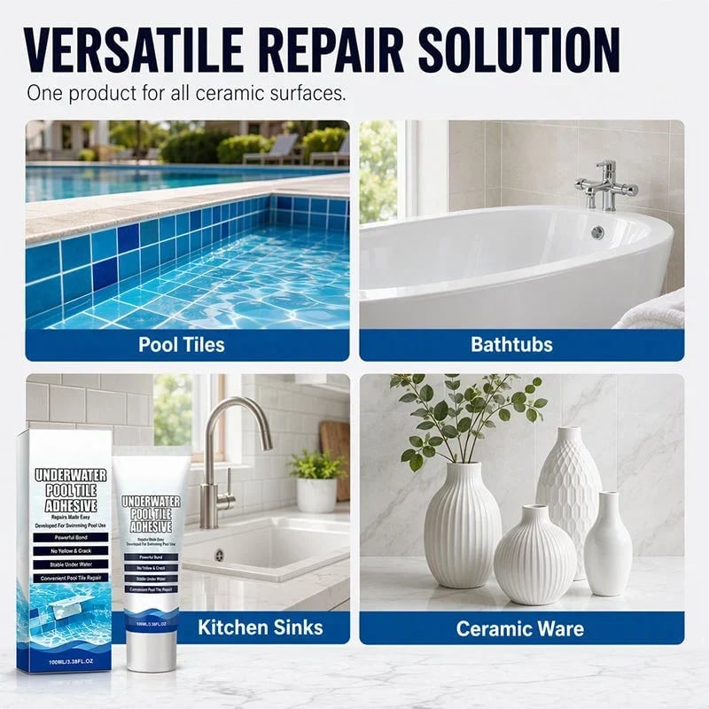 🌟✨ Underwater Pool Tile Adhesive – High Strength Waterproof Repair Glue for Pools