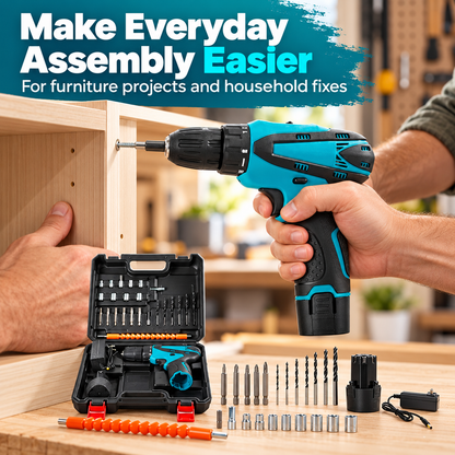 🔧 PowerDrill™ Cordless Drill & Driver Kit | Ready for Every DIY Project ⚡
