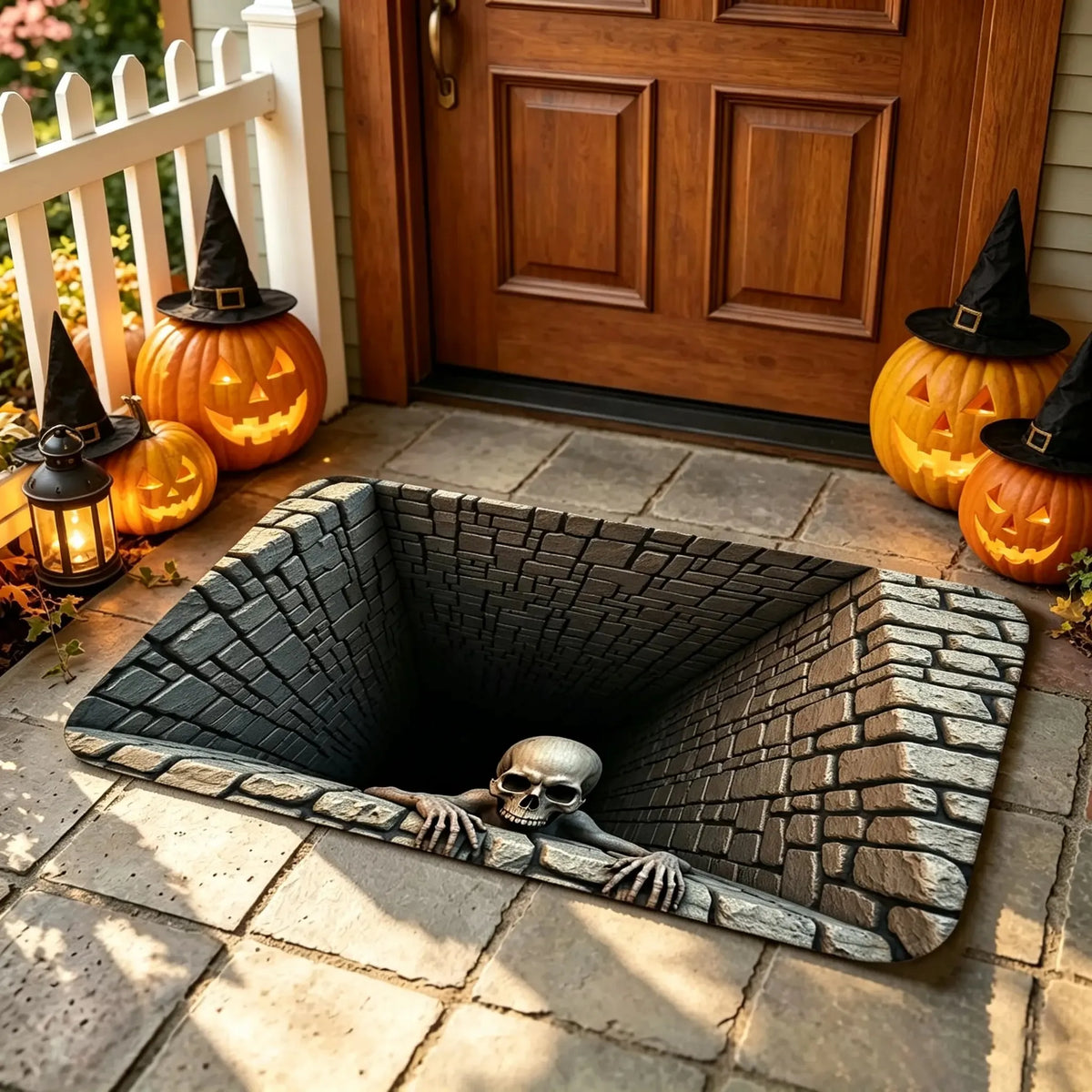 🎃 50% OFF | Halloween 3D Horror Door Mat – Spooky Skull & Monster Rug for Porch, Entryway & Haunted House Decor